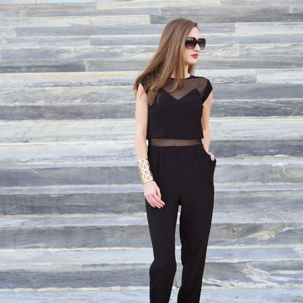 ⚡EXPRESS Layered Mesh Cutout Jumpsuit | Size 6